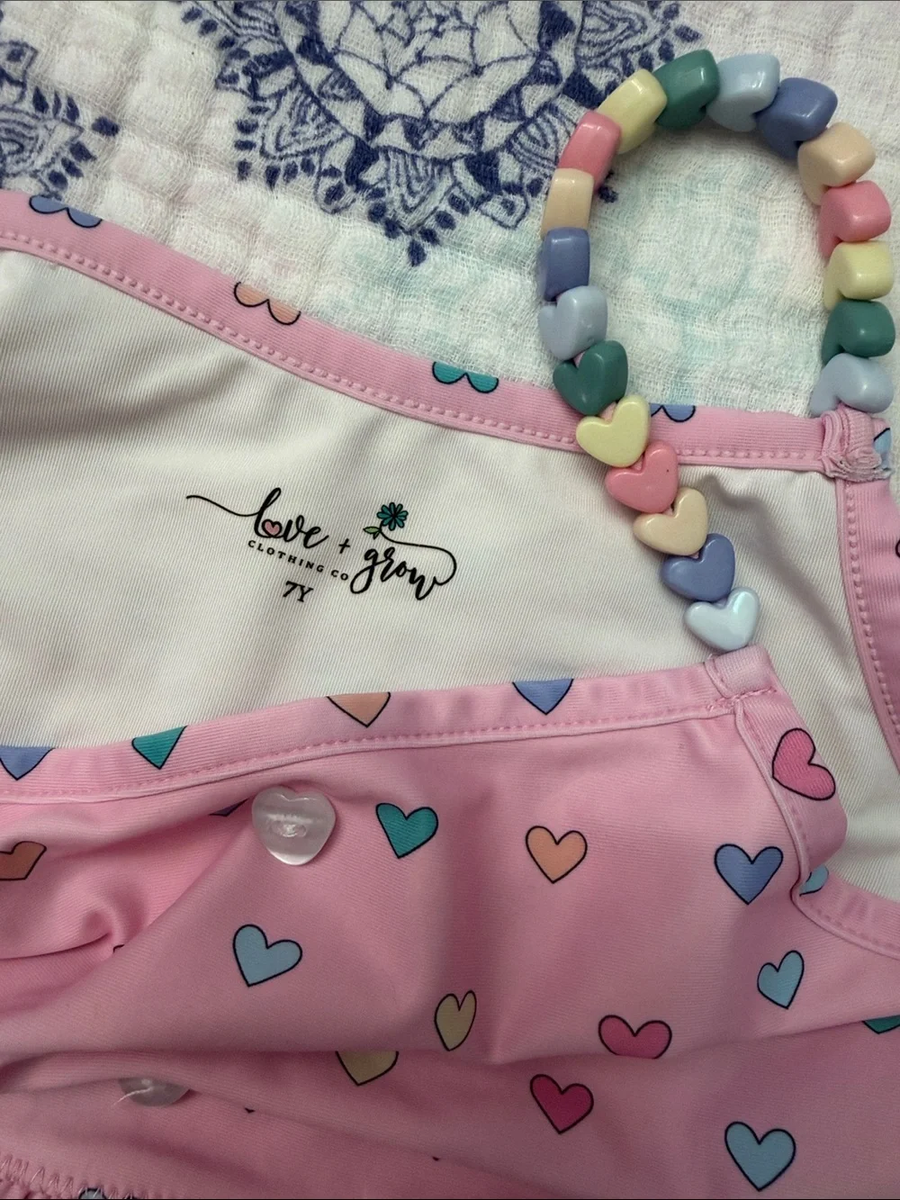 Love and Grow Adorable Pink Heart Ruffle Girls Two-Piece Bikini